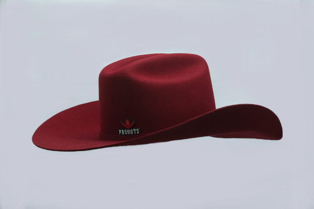 burgundy felt cowboy hat